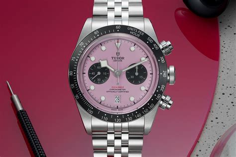 tudor oink|tudor black bay chrono pink.